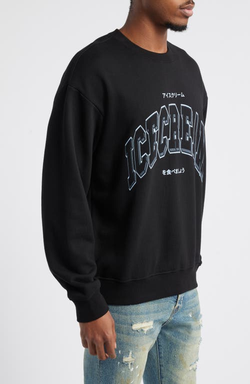 Icecream Frigid Cotton Graphic Sweatshirt In Black