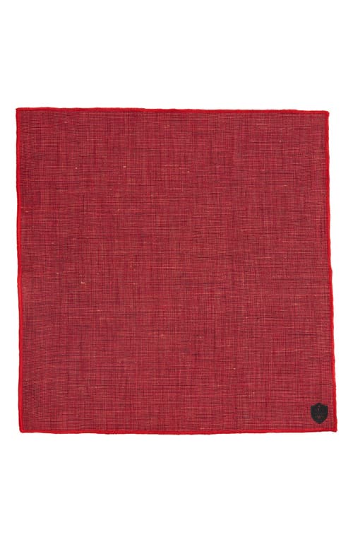 Clifton Wilson Dark Red Slub Linen Pocket Square