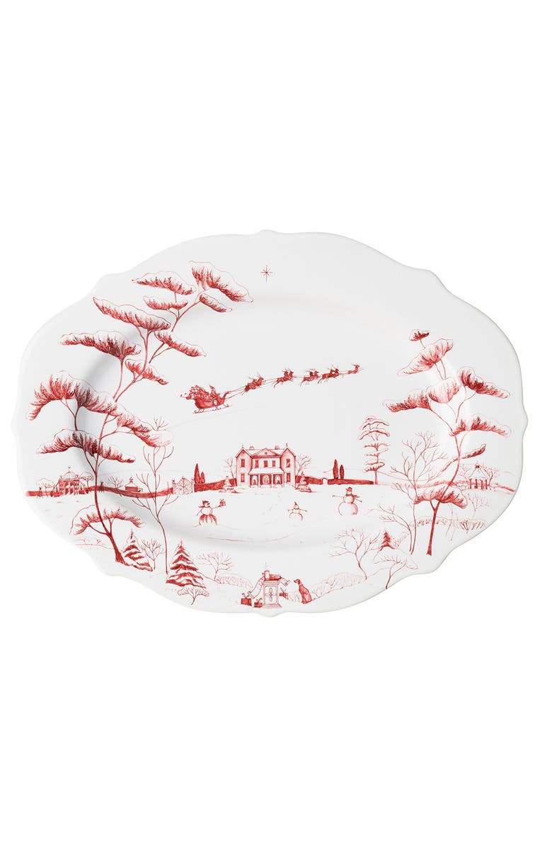 Juliska Country Estate Winter Frolic Ruby Christmas Eve Serving Platter, Alternate, color,