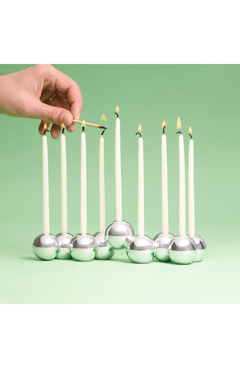 Tchotchke Aluminum Bubble Menorah, Alternate, color, Polished