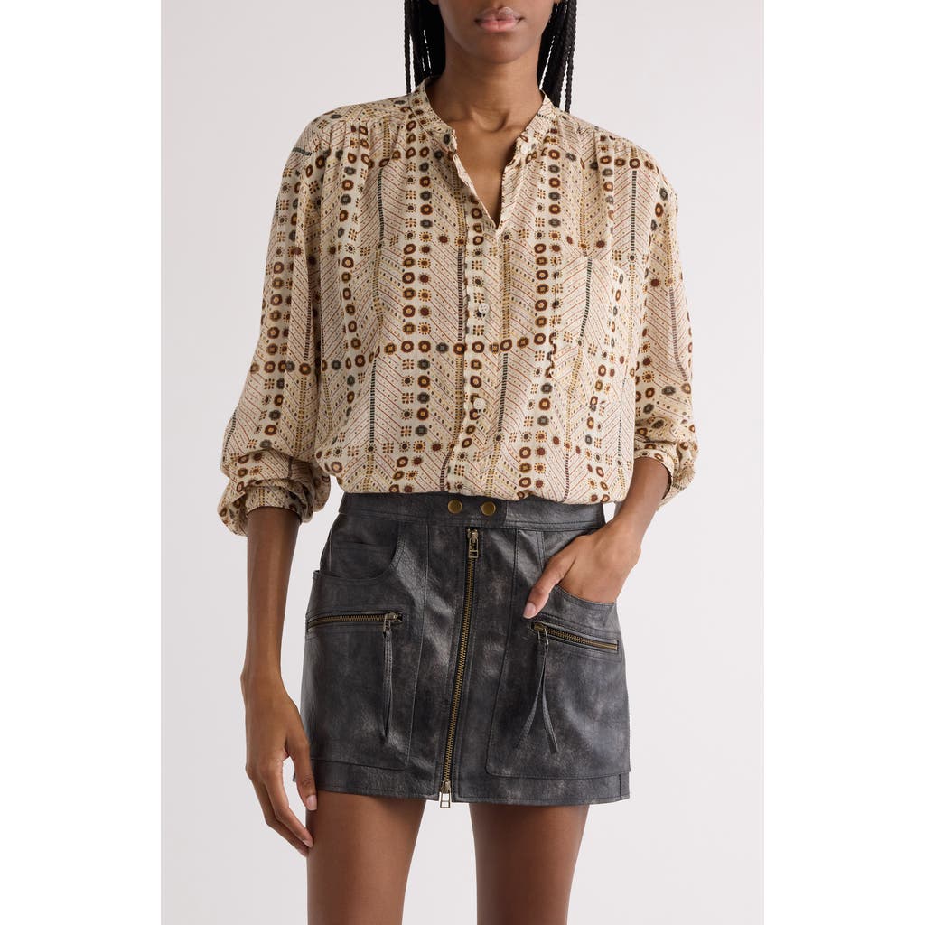 ISABEL MARANT ÉTOILE ISABEL MARANT ÉTOILE MEXICA MIXED PRINT COTTON BUTTON-UP SHIRT