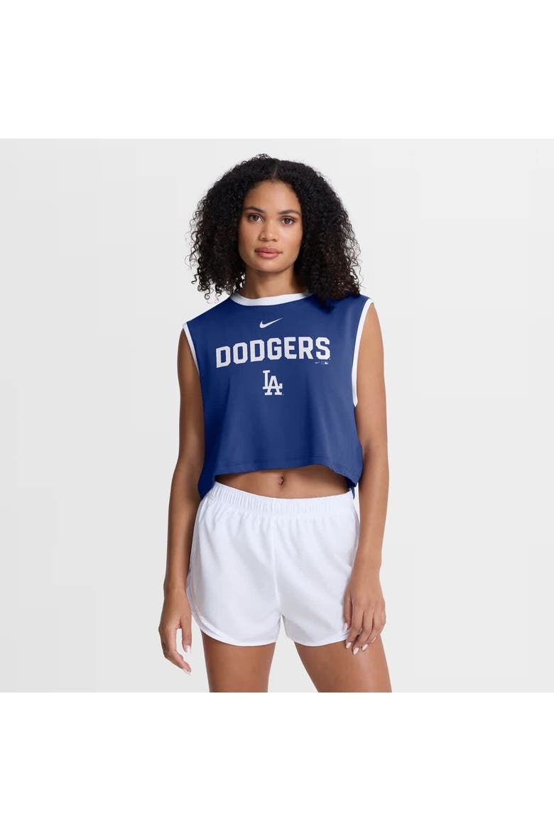 Women's Nike Royal Los Angeles Dodgers Primetime Loose Dri-FIT Cropped Tank Top, Main, color, Royal