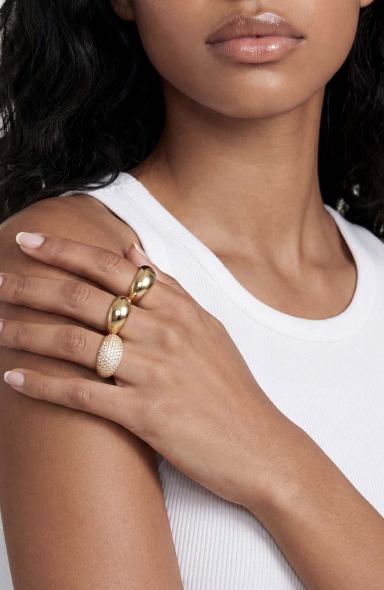 Ettika Timeless Glamour Set of 3 Rings, Alternate, color, Gold