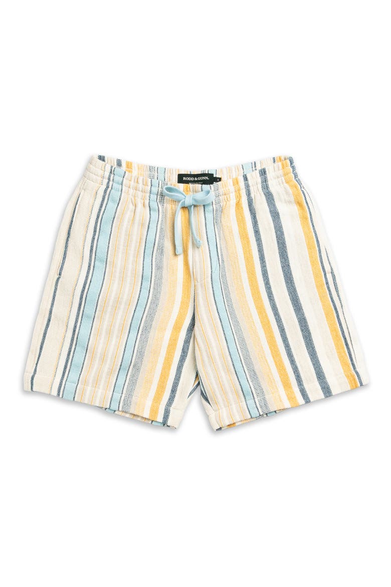 Lakeland Stripe Cotton Blend Drawstring Shorts, Alternate, color, YELLOW/ BLUE MULTI