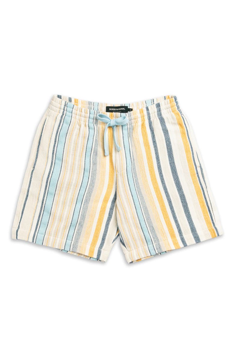 Rodd & Gunn Lakeland Stripe Cotton Blend Drawstring Shorts, Alternate, color, Yellow/ Blue Multi