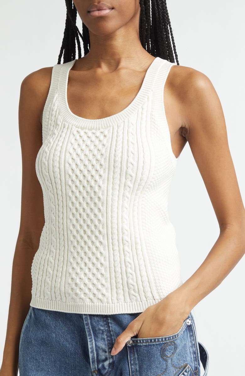 JW Anderson Cable Knit Sweater Tank, Alternate, color, Ivory