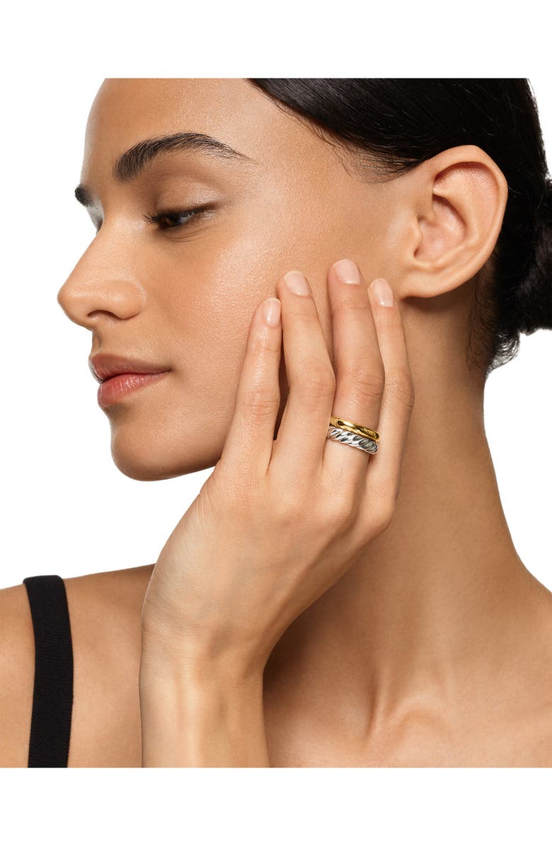 David Yurman DY Mercer<sup>®</sup> Two Row Ring in Sterling Silver with 18K Yellow Gold, 8mm, Alternate, color,