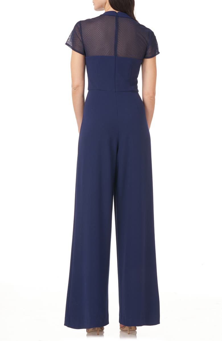 JS Collections Stretch Crepe Jumpsuit, Alternate, color, Navy