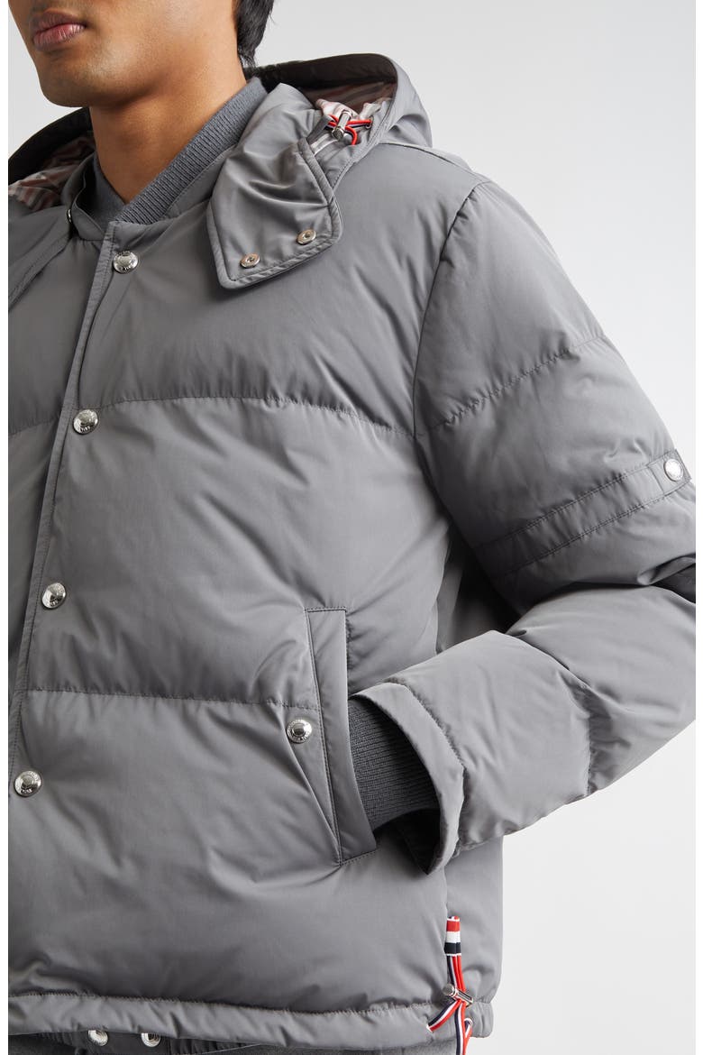 Down Bomber Puffer Jacket with Removable Hood, Alternate, color, MEDIUM GREY