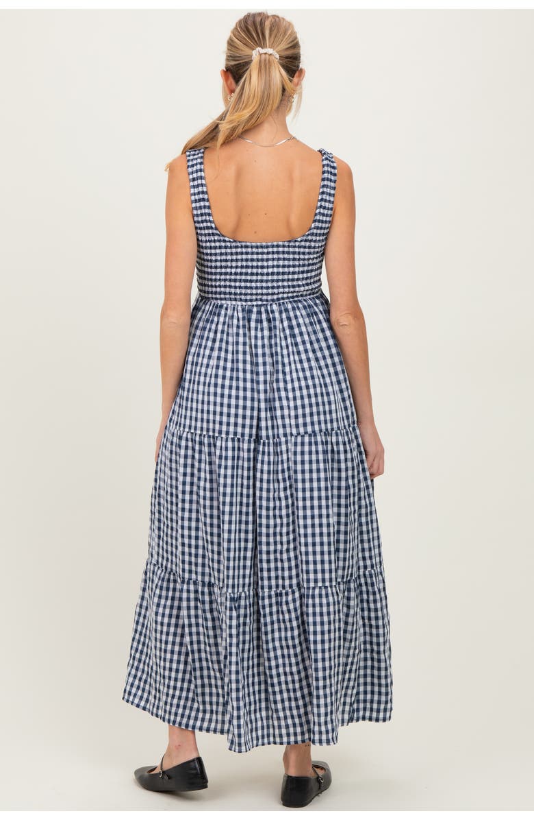 PinkBlush Gingham Sleeveless Tiered Maxi Dress, Alternate, color, Blue