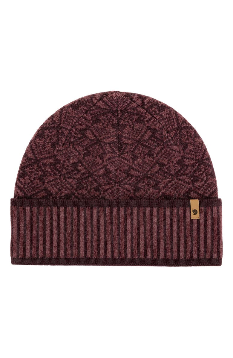 Fjällräven Snow Wool Beanie, Main, color, Port