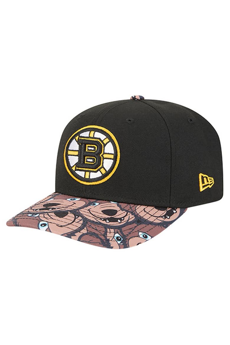 Men's New Era Black Boston Bruins Mascot Visor 9SEVENTY Adjustable Hat, Alternate, color, Black