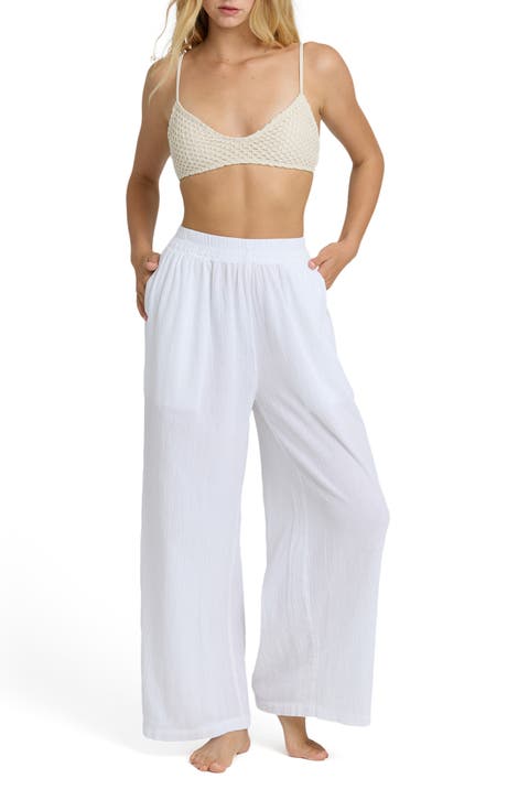 Follow Me Wide Leg Cotton Cover-Up Pants