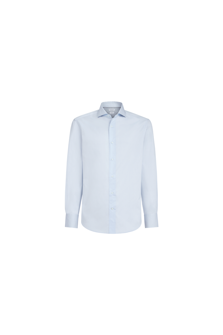 Twill shirt with spread collar, Alternate, color, Azure