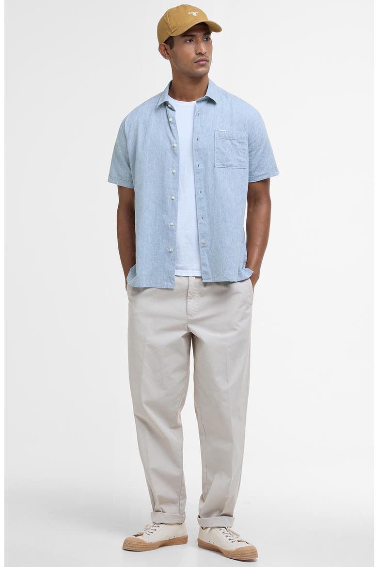 Nelson Linen & Cotton Button-Up Shirt, Alternate, color, LEAD