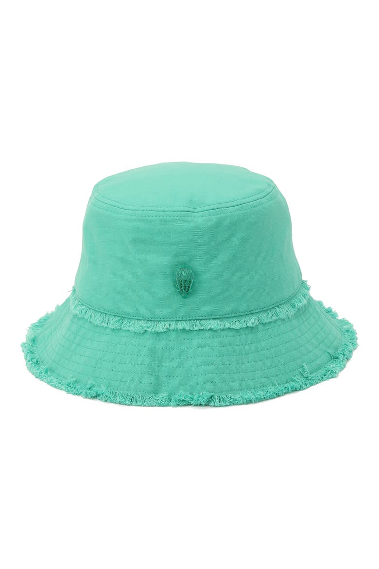 Frayed Edge Cotton Bucket Hat, Alternate, color, MINT LEAF