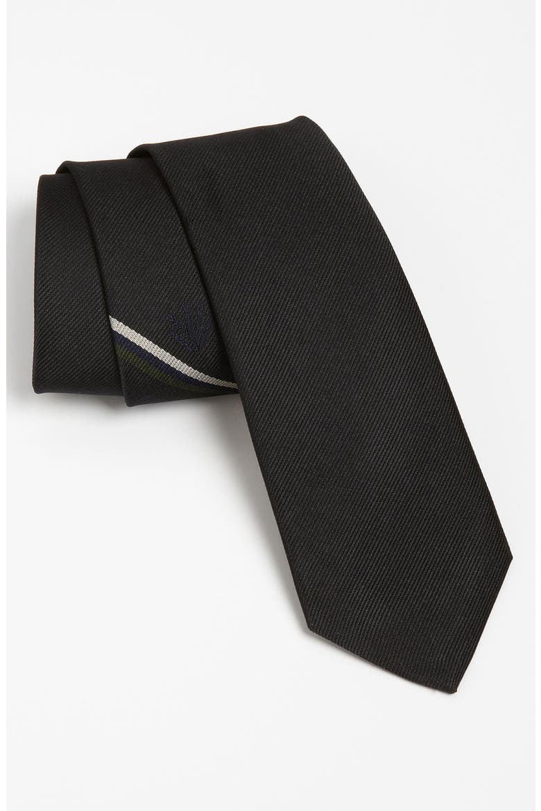 Woven Silk Tie, Main, color, BLACK