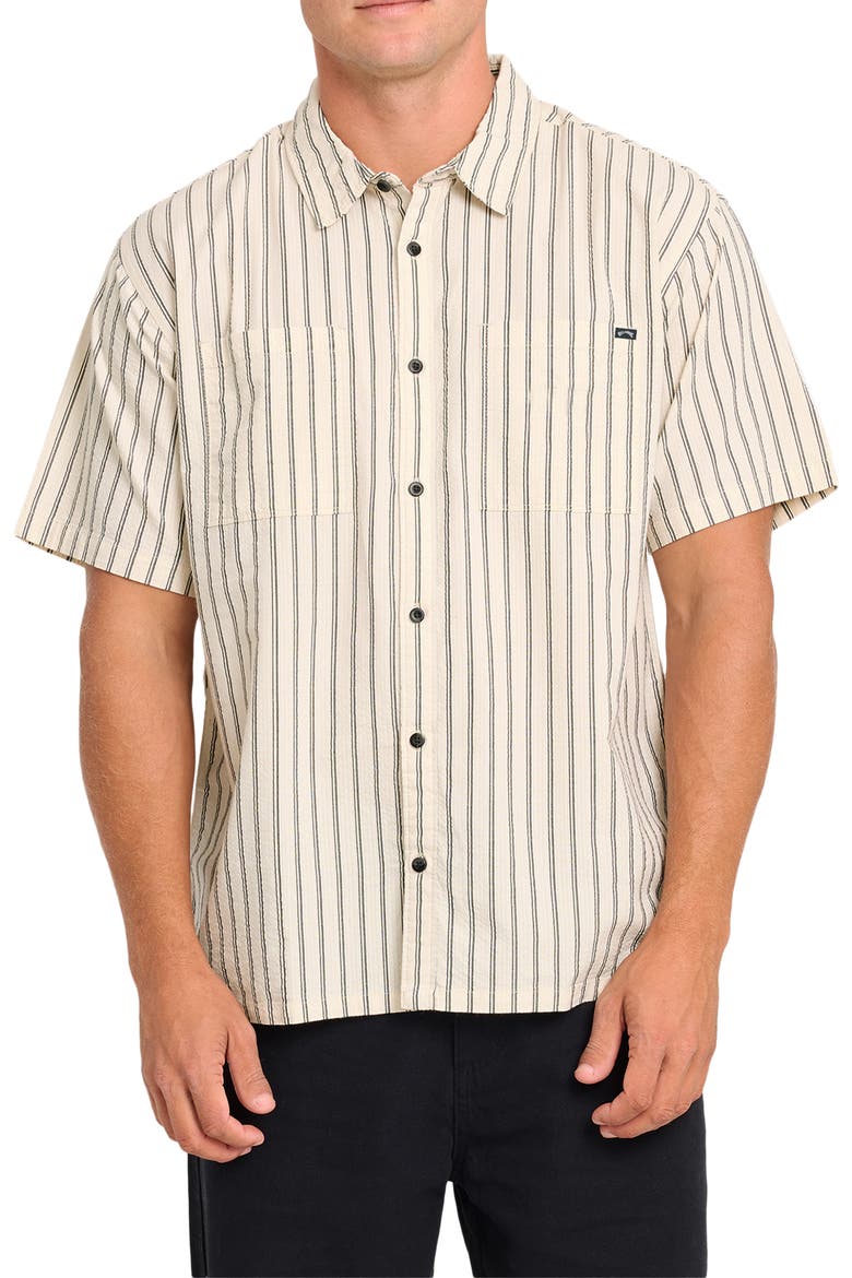 Vista Striped Short Sleeve Shirt, Main, color, OFF WHITE