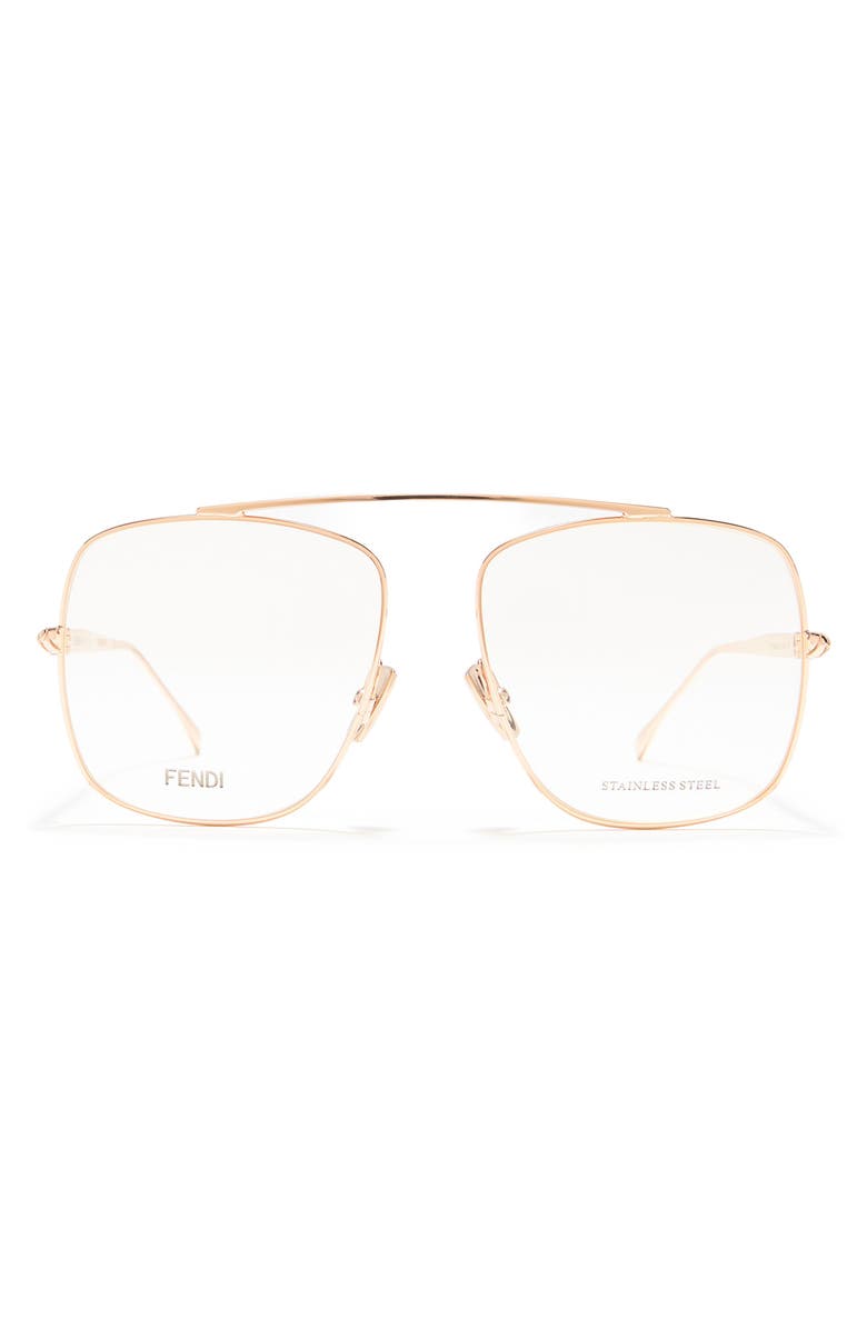 Fendi 57mm Aviator Optical Frames, Main, color, 
