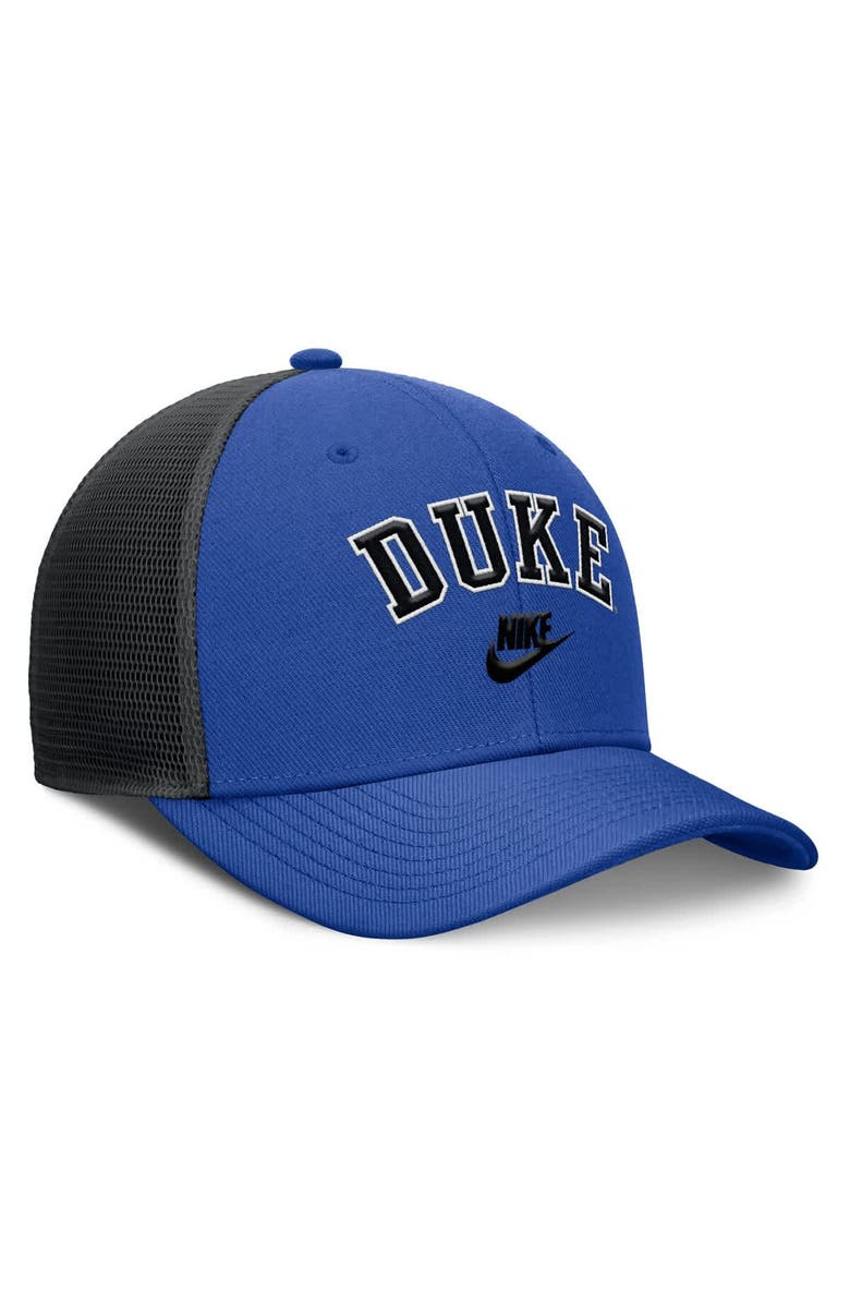 Nike Men's Nike Royal/Black Duke Blue Devils Legacy Arch Rise Performance Trucker Adjustable Hat, Alternate, color, Royal
