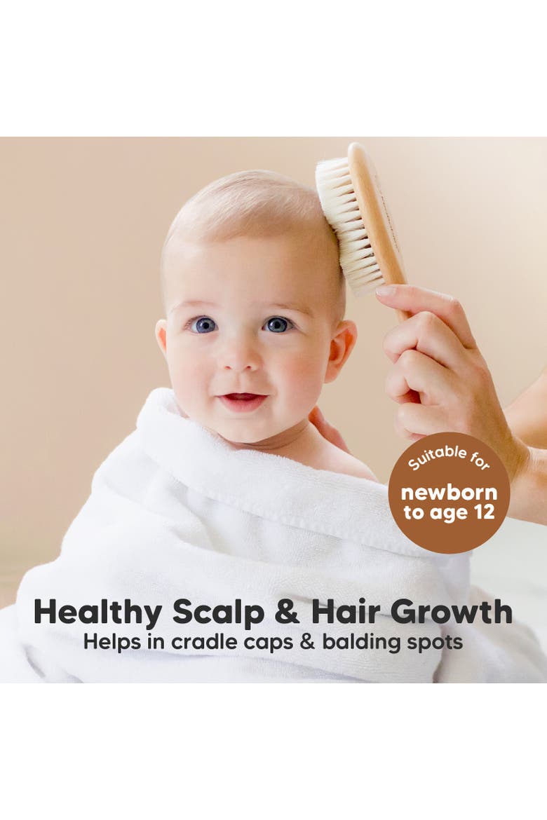 Baby Wooden Hairbrush, Alternate, color, Walnut