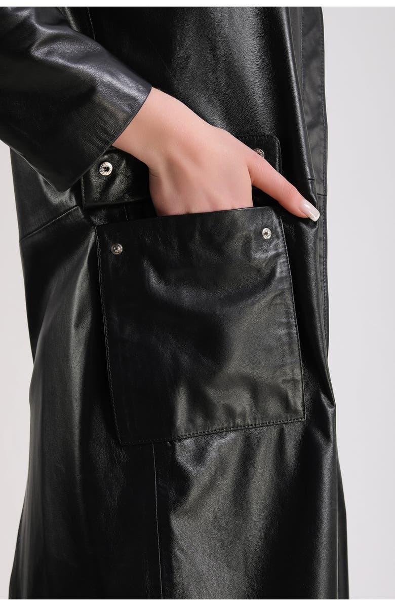 FURNIQ UK LLC Pimlico Leather Trench Coat, Alternate, color,