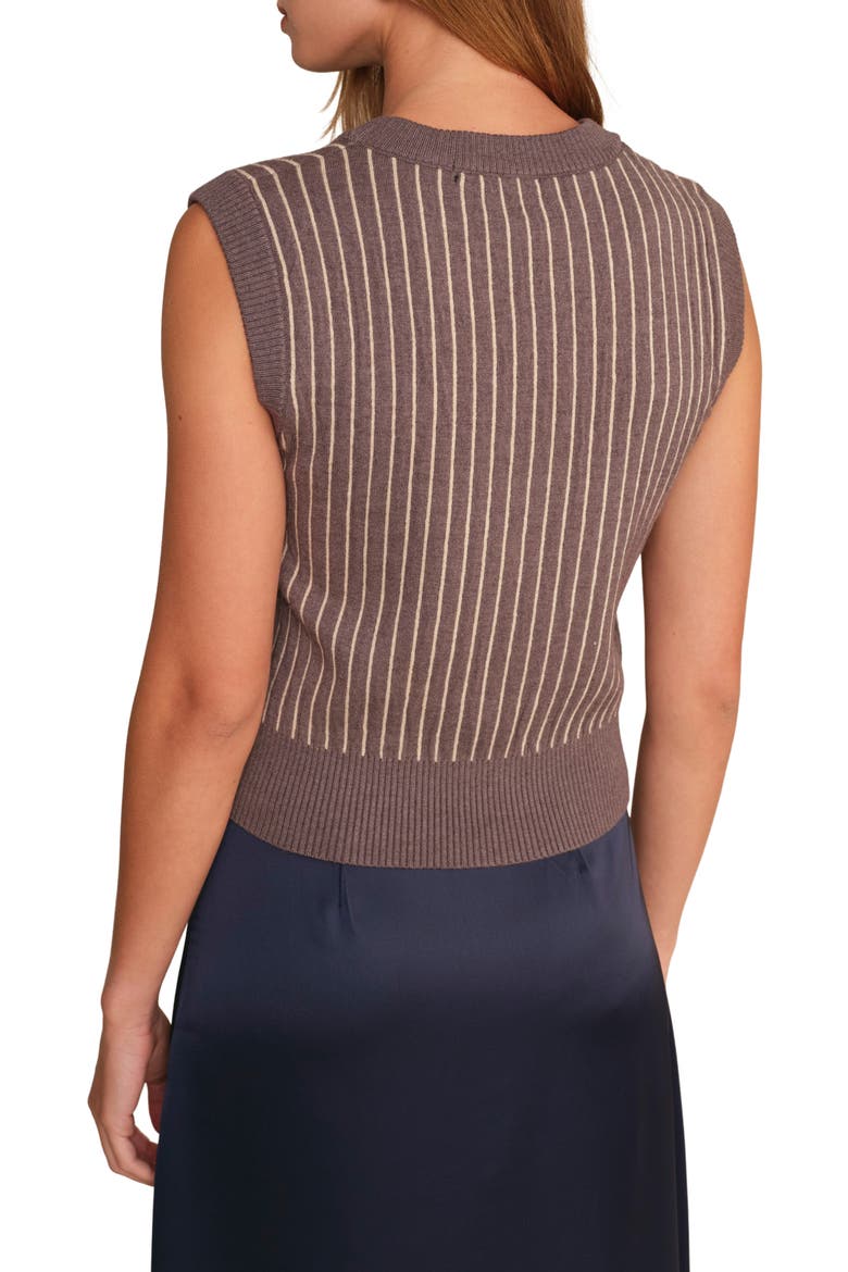 Bruce Stripe Sweater Vest, Alternate, color, GREY MELANGE WITH ECRU