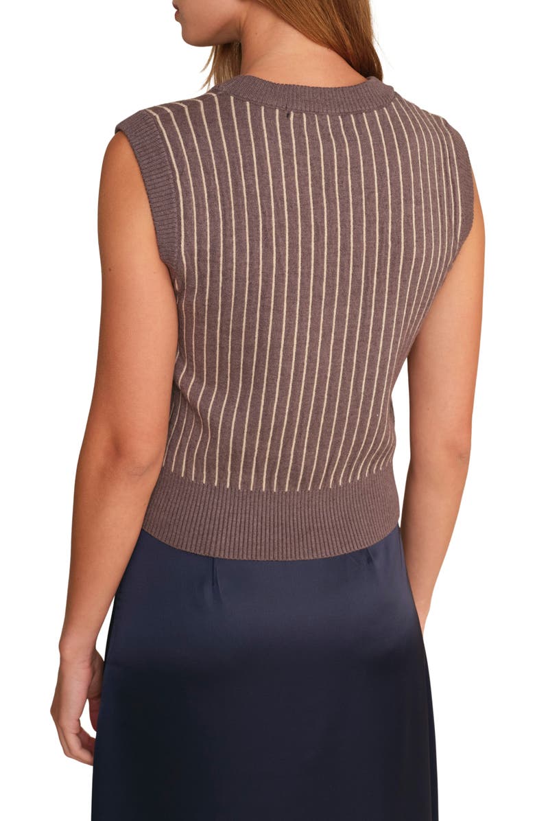 DELUC Bruce Stripe Sweater Vest, Alternate, color, Grey Melange With Ecru