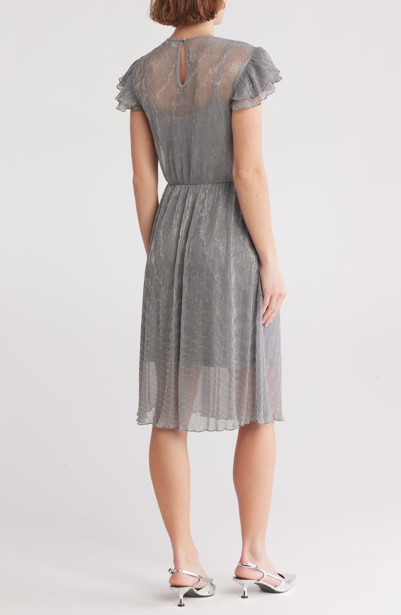 WISHLIST Short Sleeve Sparkle Dress, Alternate, color, Silver