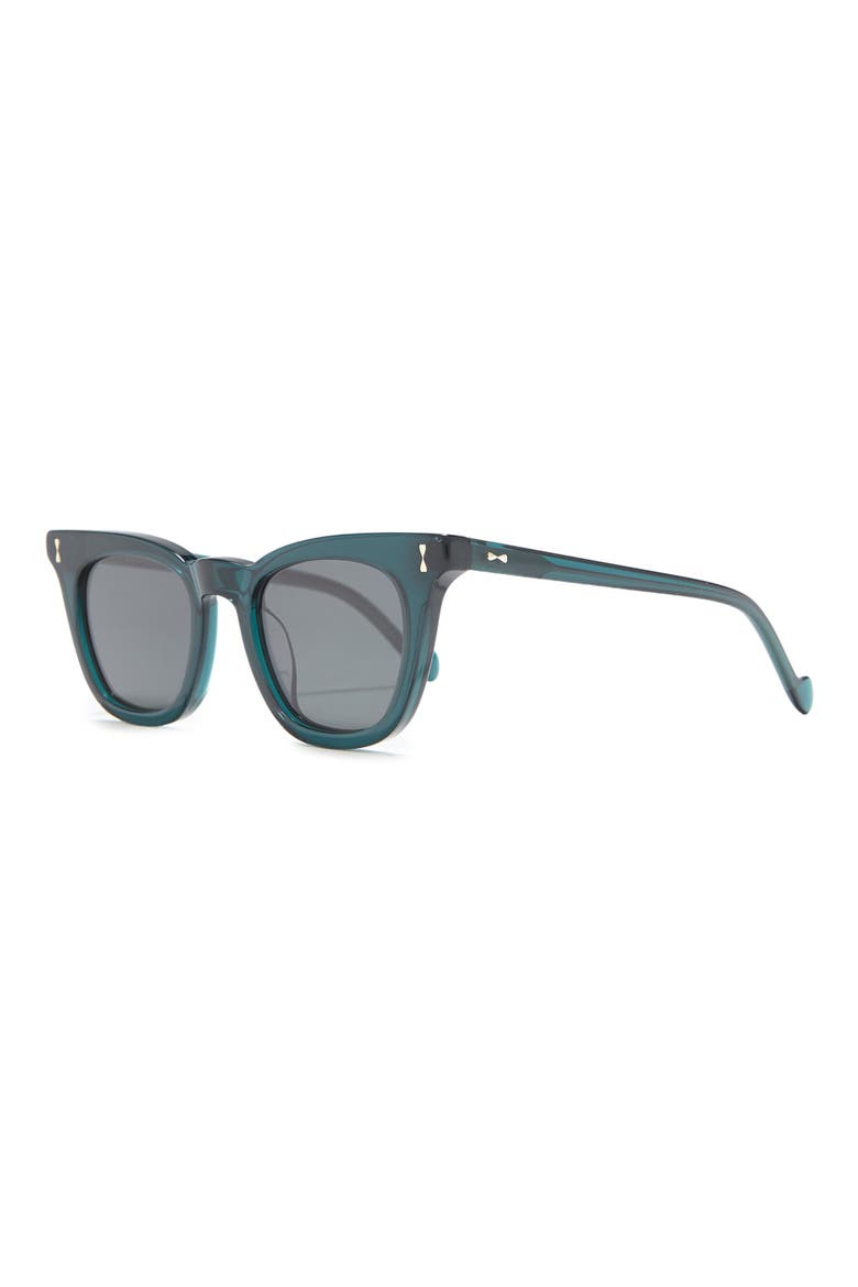 Bells 47mm Square Sunglasses, Alternate, color, BOTTLE GREEN / TEAL MONO