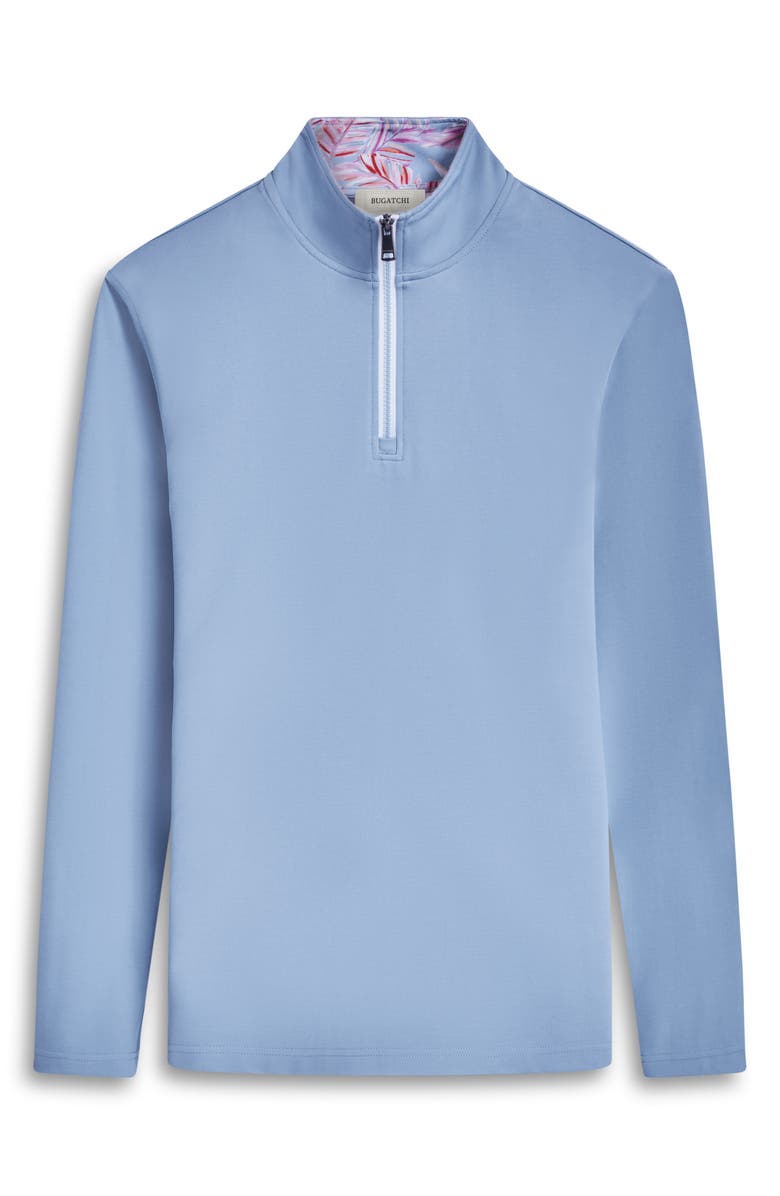 Bugatchi Quarter Zip Performance Pullover, Alternate, color, Air Blue