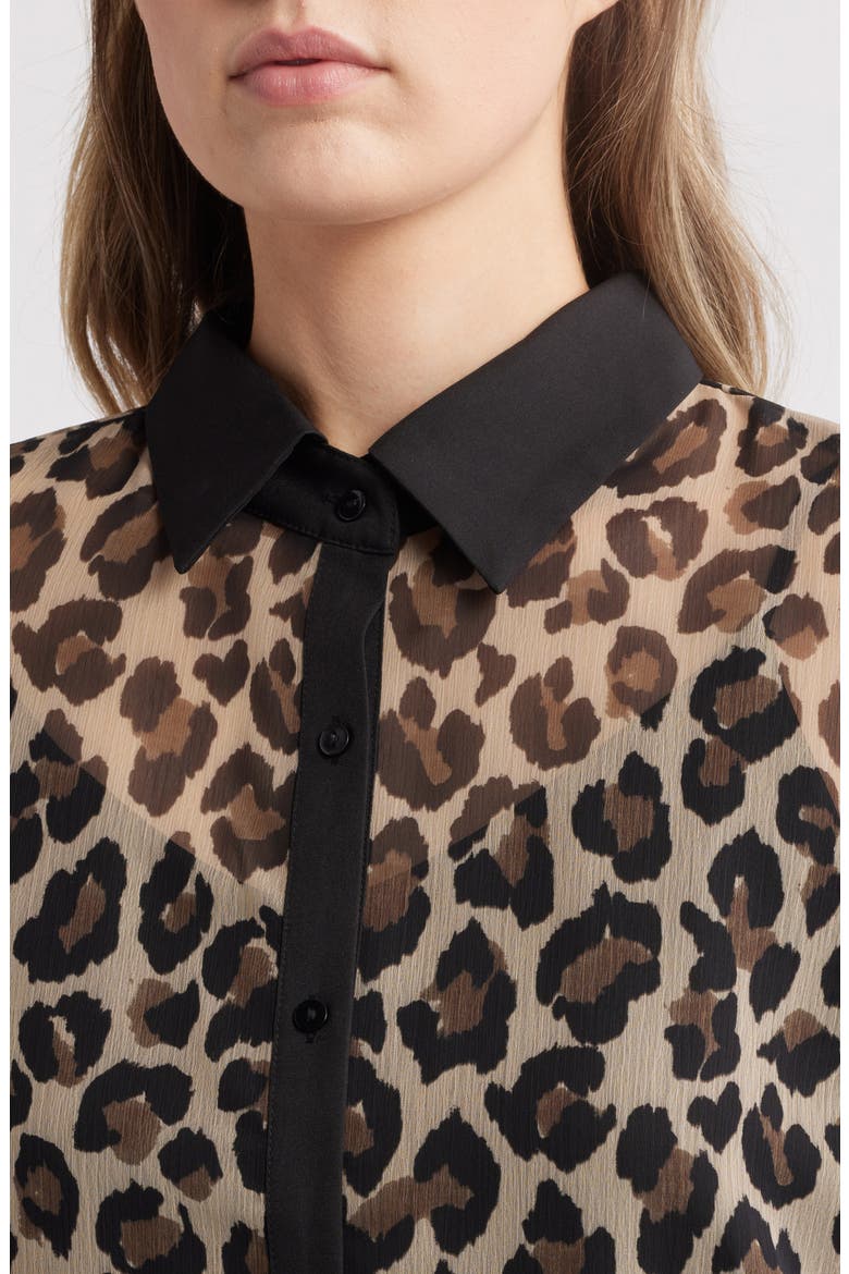 Leo Leopard Spot Button-Up Shirt, Alternate, color, LEOPARD