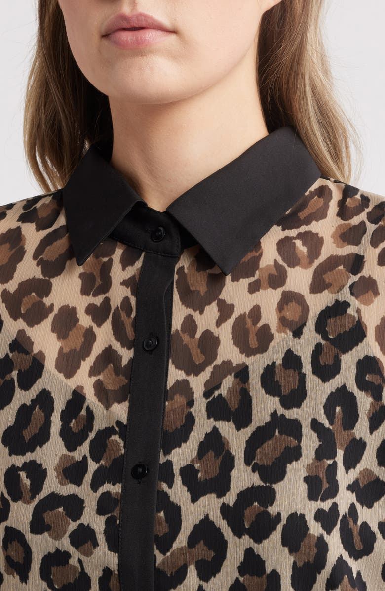 NIKKI LUND Leo Leopard Spot Button-Up Shirt, Alternate, color, Leopard