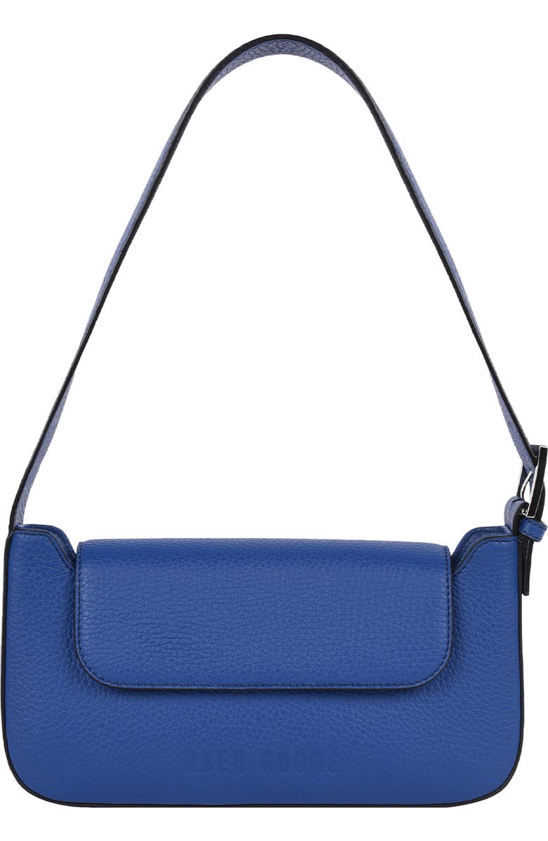 HYER GOODS Upcycled Leather Shoulder Bag with Buckle, Main, color,