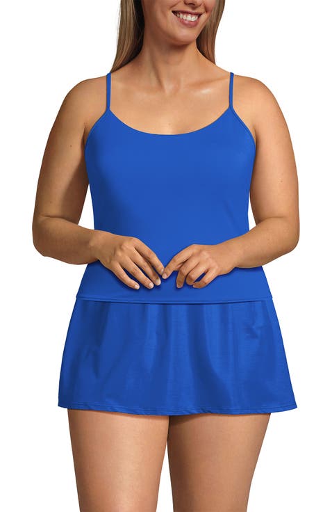 Plus Size Tugless QuickDry Adjustable Strappy Back Tankini Top