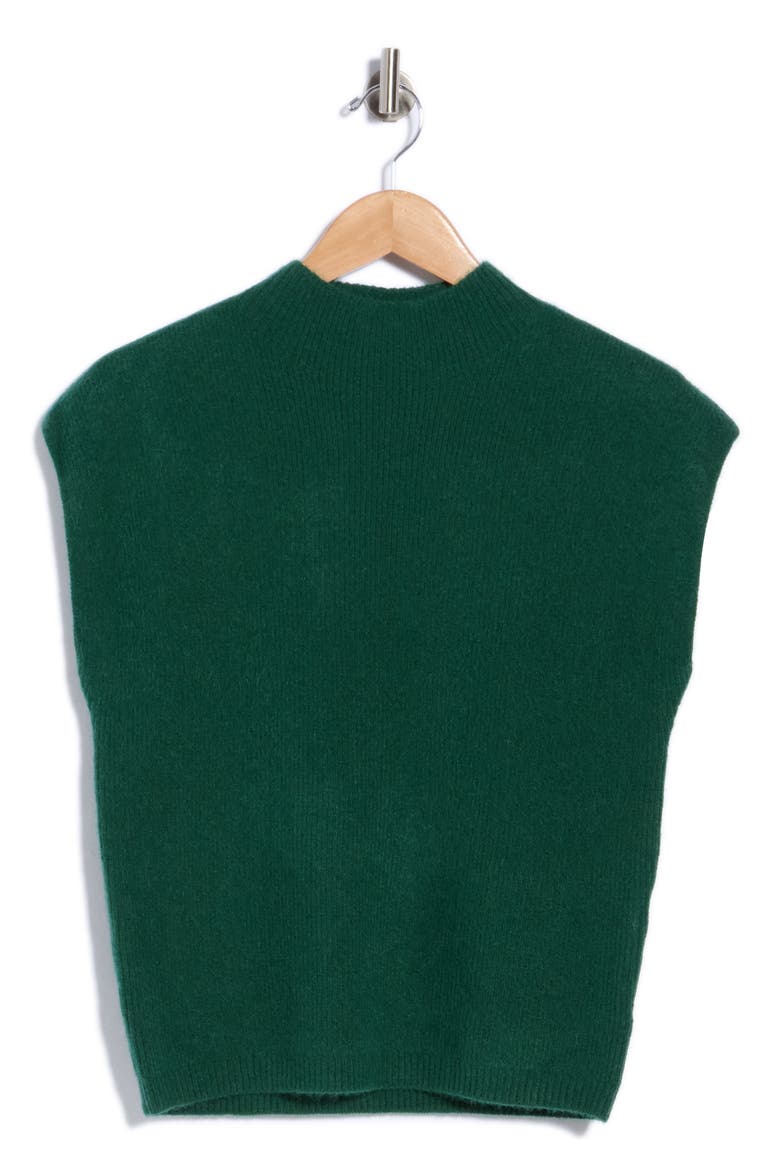 Cap Sleeve Mock Neck Sweater, Main, color, BOTICA GREEN