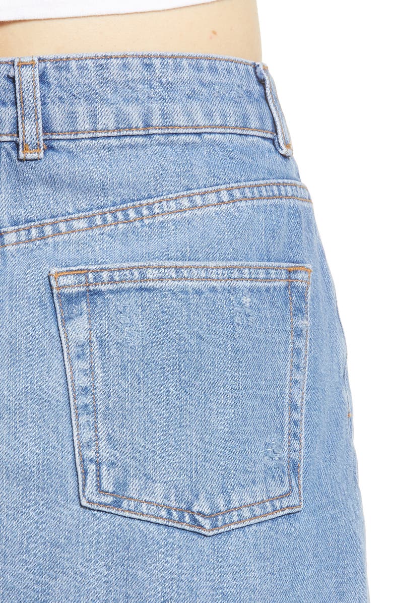 Topshop Frayed Hem Miniskirt, Alternate, color, 