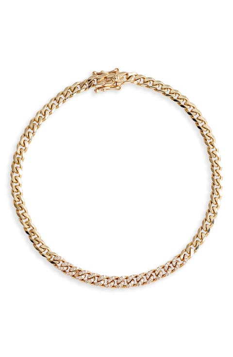 Diamond Mini Curb Chain Bracelet