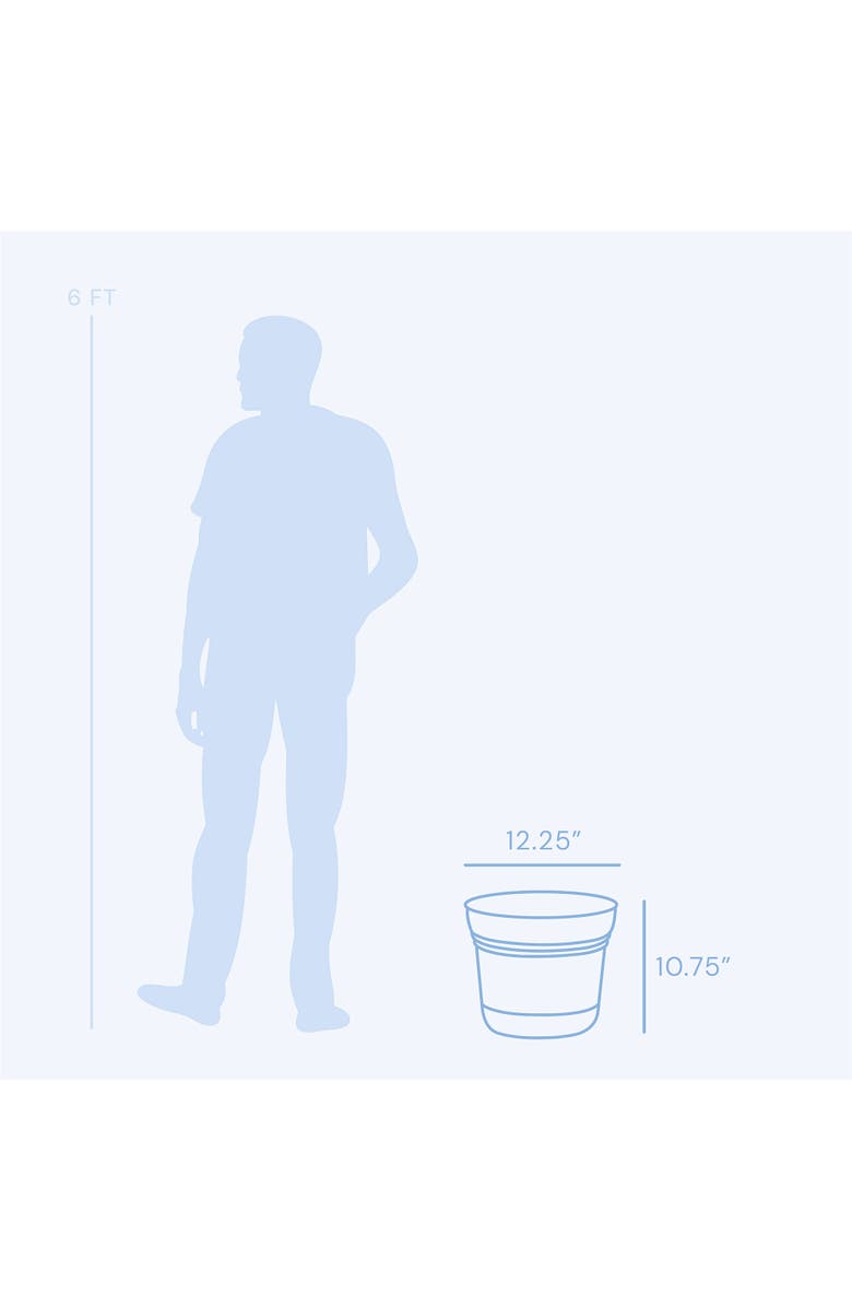 Bloem Saturn Round Planter 12"Bermuda Teal,Durable Plastic, 3 Gallon, Alternate, color, Blue