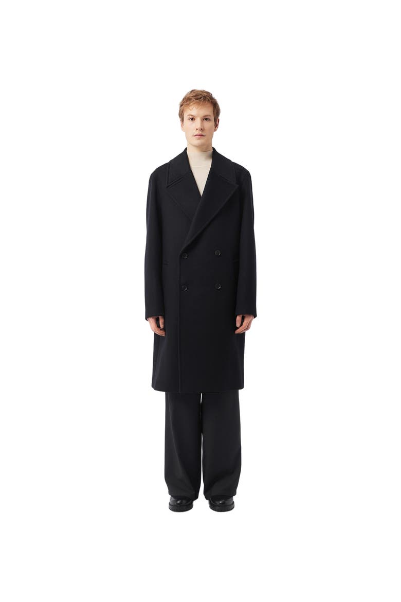 Double-Breasted Cashmere Coat for Men, Main, color, black