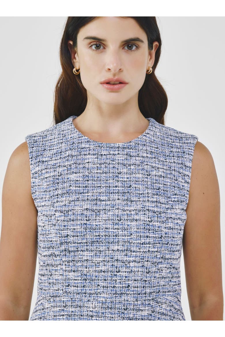 Sleeveless Cotton Tweed Dress, Alternate, color, Blue
