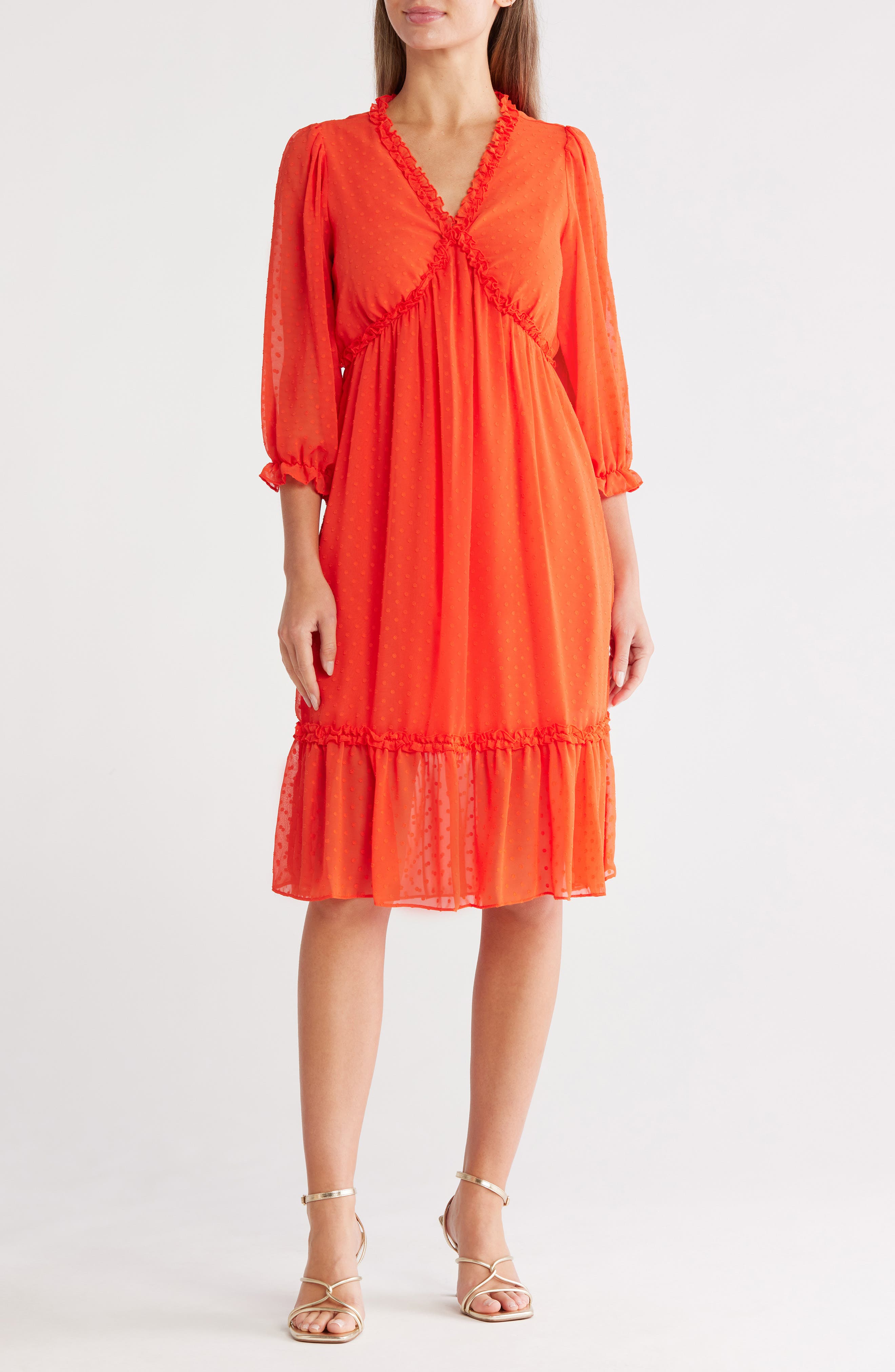 Nanette Lepore Madeline Clip Jacquard Long Sleeve Dress