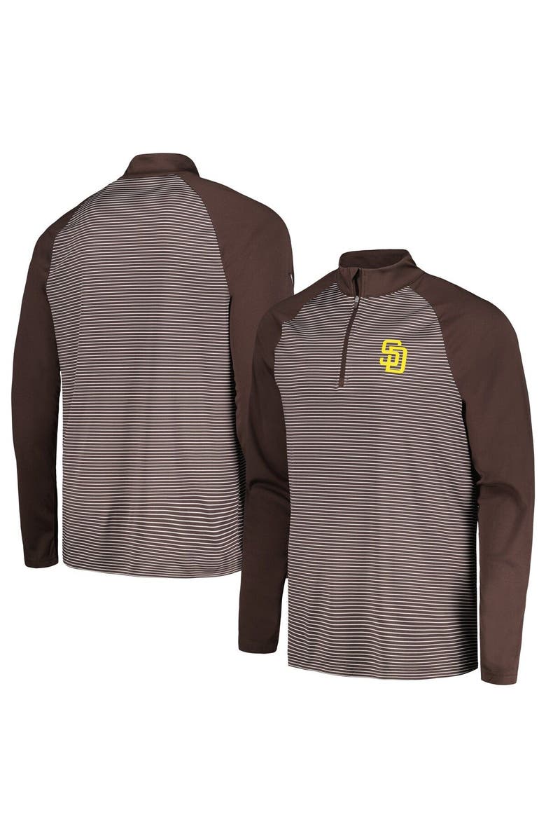 LEVELWEAR Men's Levelwear Brown San Diego Padres Charter Striped Raglan Quarter-Zip Top, Alternate, color, Brown