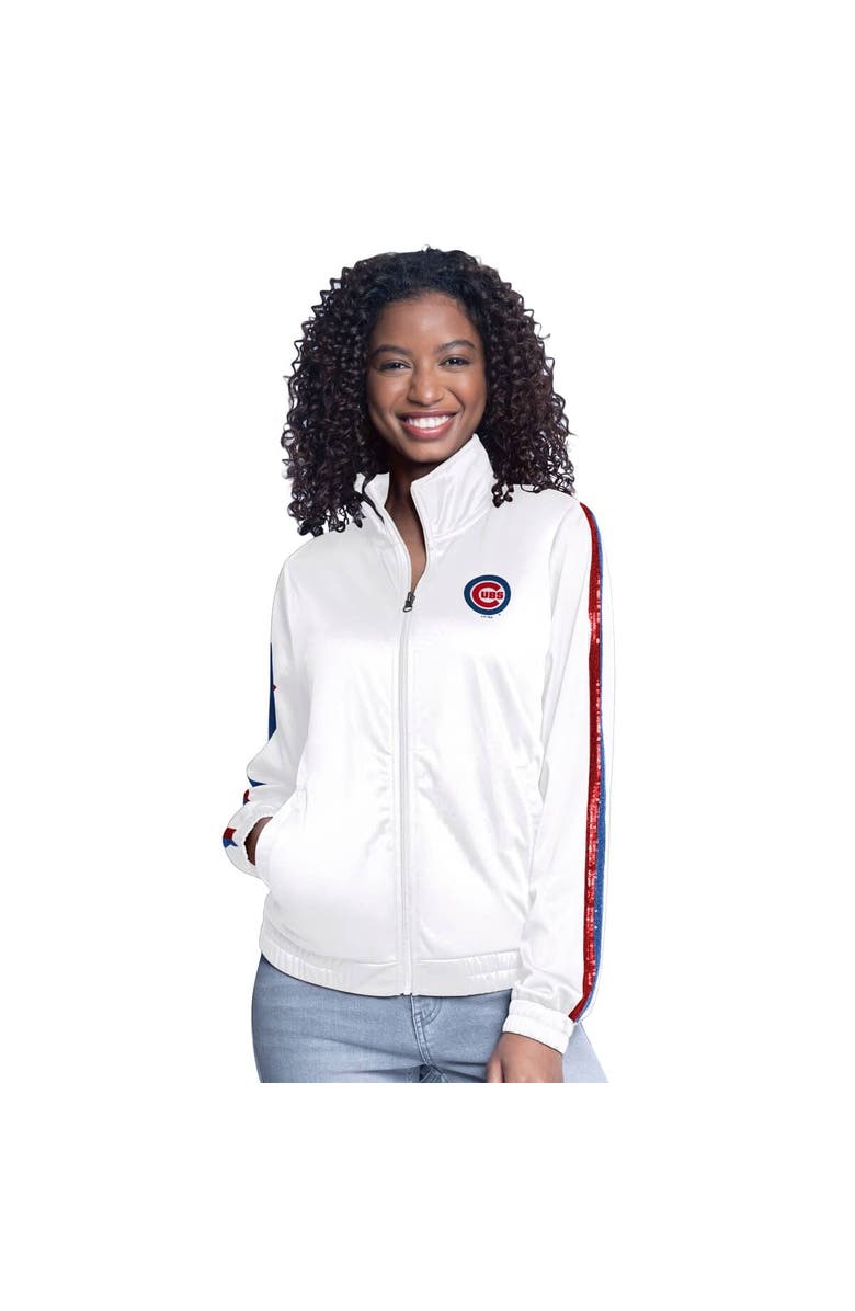 G-III SPORTS BY CARL BANKS Women's G-III Sports by Carl Banks  White Chicago Cubs Gear II Full-Zip Track Jacket, Alternate, color, White