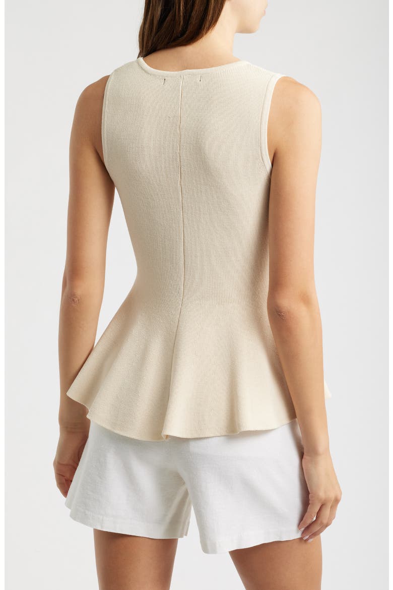 Puglia Knit Peplum Vest, Alternate, color, ECRU
