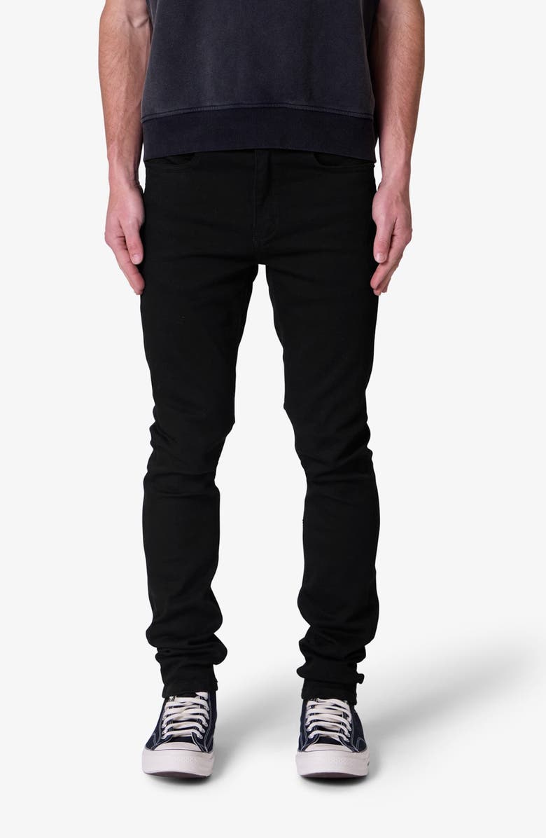 mnml Raw Skinny Jeans, Main, color, Rinsed Black