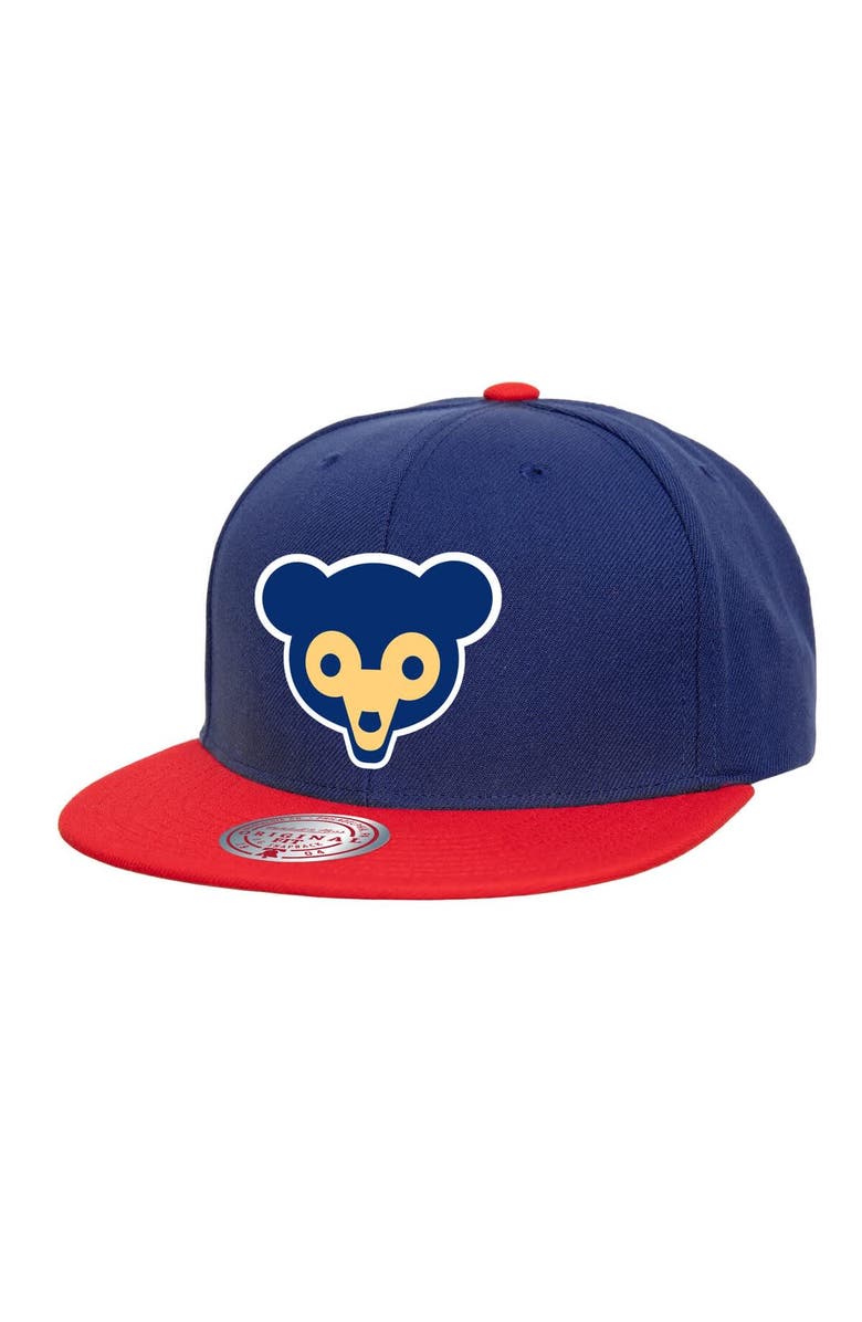 Mitchell & Ness Men's Mitchell & Ness Navy Chicago Cubs Cooperstown Collection Basic Flip Snapback Hat, Main, color, Navy