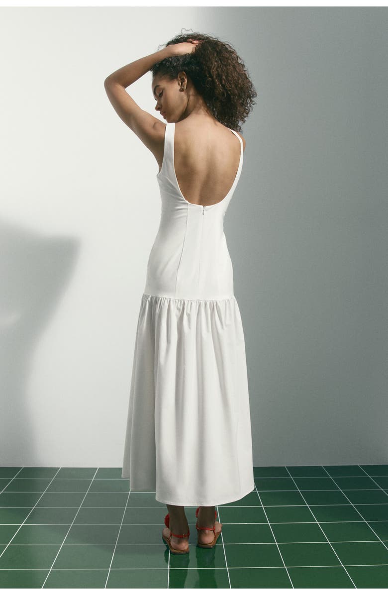 H&M Flared-skirt low-back dress, Alternate, color, White