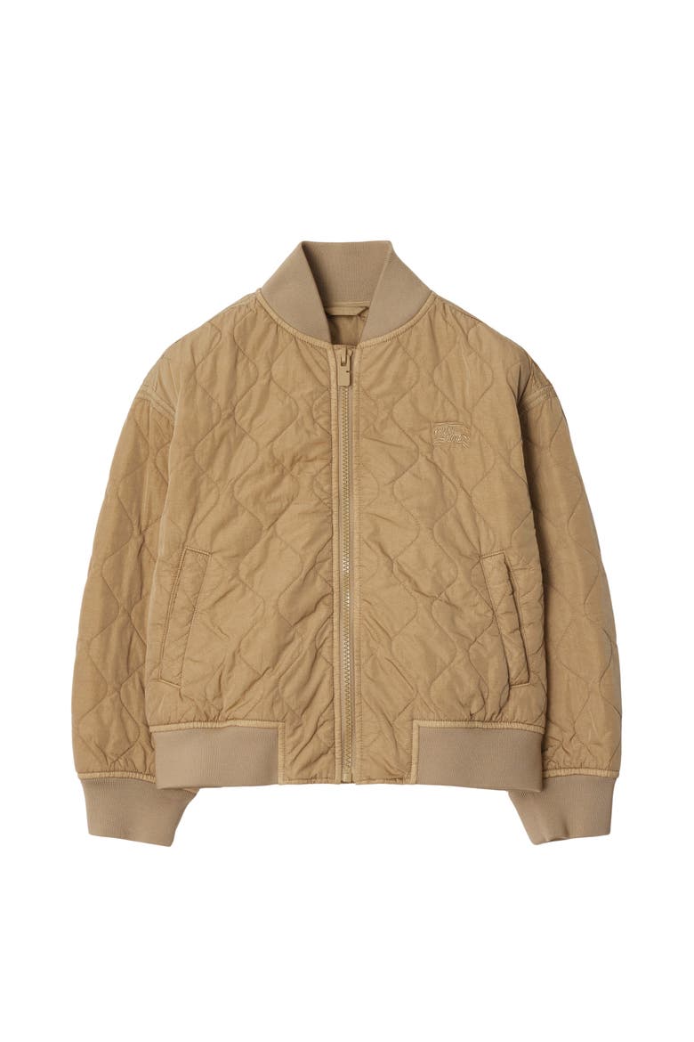 Quilted Nylon Bomber Jacket, Main, color, Sand