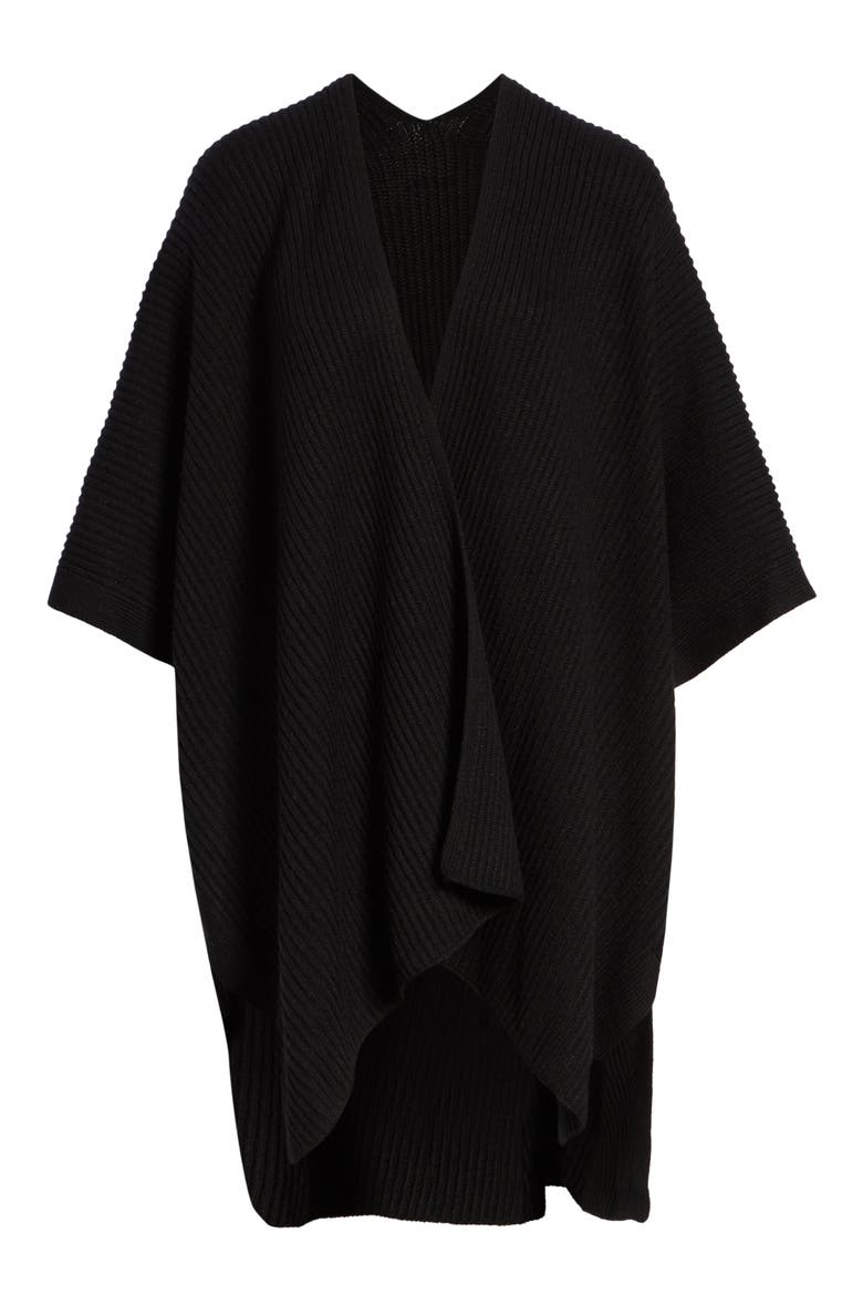Cardigan Ruana, Alternate, color, BLACK